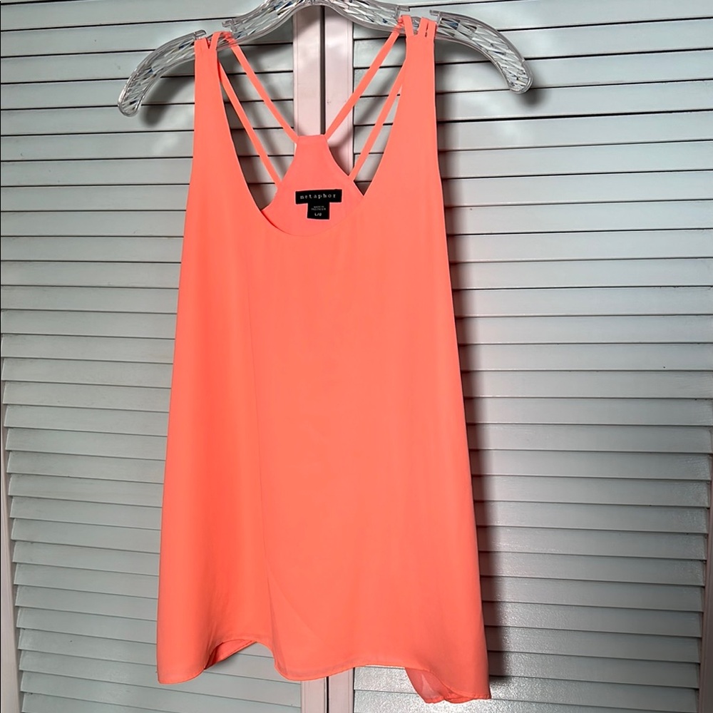 Vibrant Coral Sleeveless Top